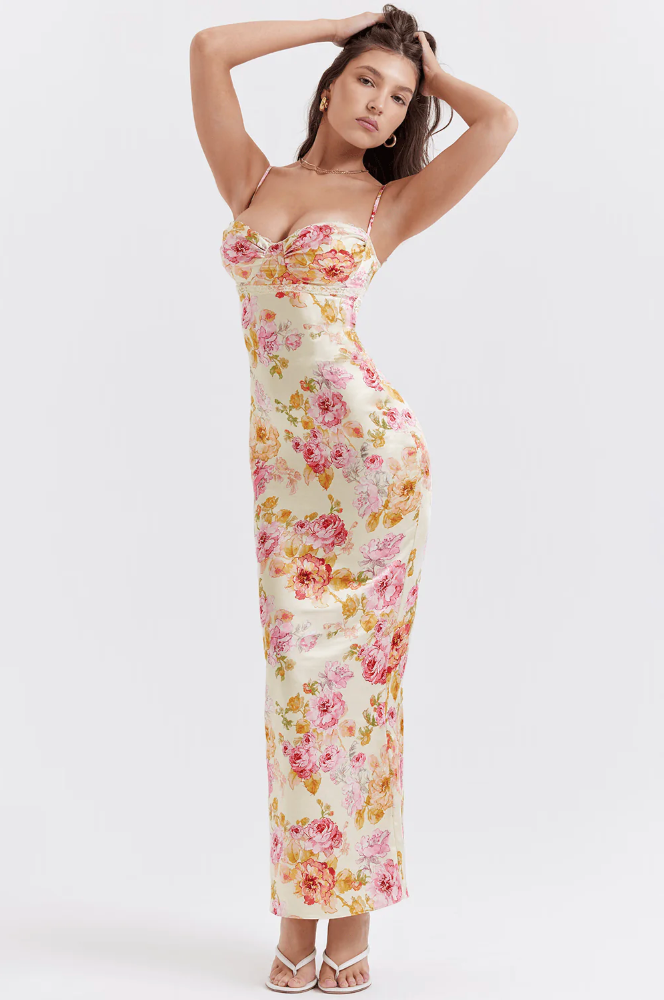 Selene | Charming Spaghetti Strap Floral Dress