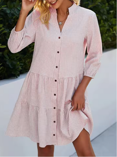 Edith™ - LIGHTWEIGHT CHECKED SUMMER DRESS WITH FLATTERING FIT