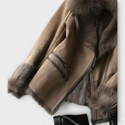 NORTHLINE STUDIO | Shearling Jacket with Fur Collar