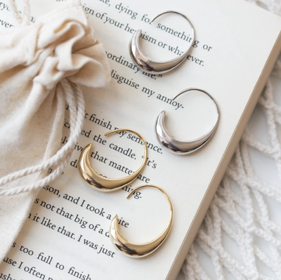 Luxury gold and silver earrings