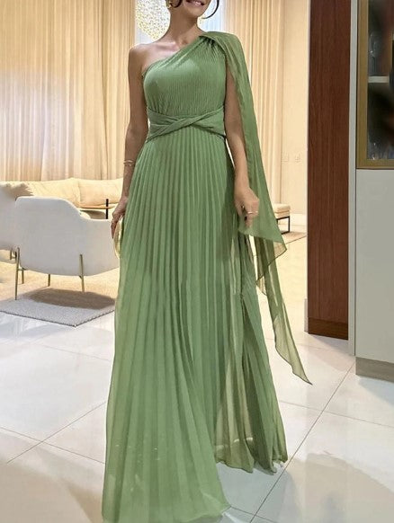 Dalila - Off-Shoulder Pleated Maxi Dress