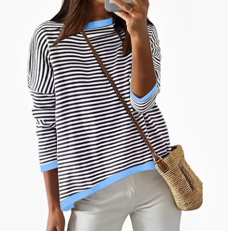 Inès Lavigne – Timeless Stripe Sweater with Accent Hem