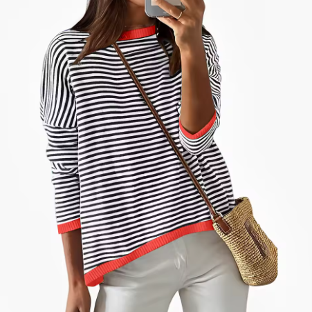 Inès Lavigne – Timeless Stripe Sweater with Accent Hem