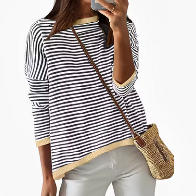 Inès Lavigne – Timeless Stripe Sweater with Accent Hem