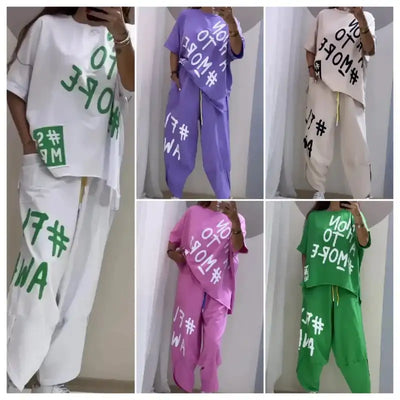 Juliana - Casual Summer Letter Print Outfit