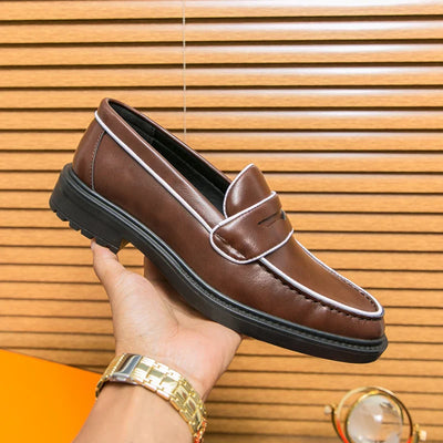 Norbert Fournier Leather Penny Loafers