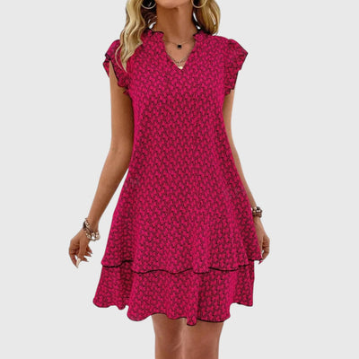 Lena | Ruffle Tie-Neck Mini Dress