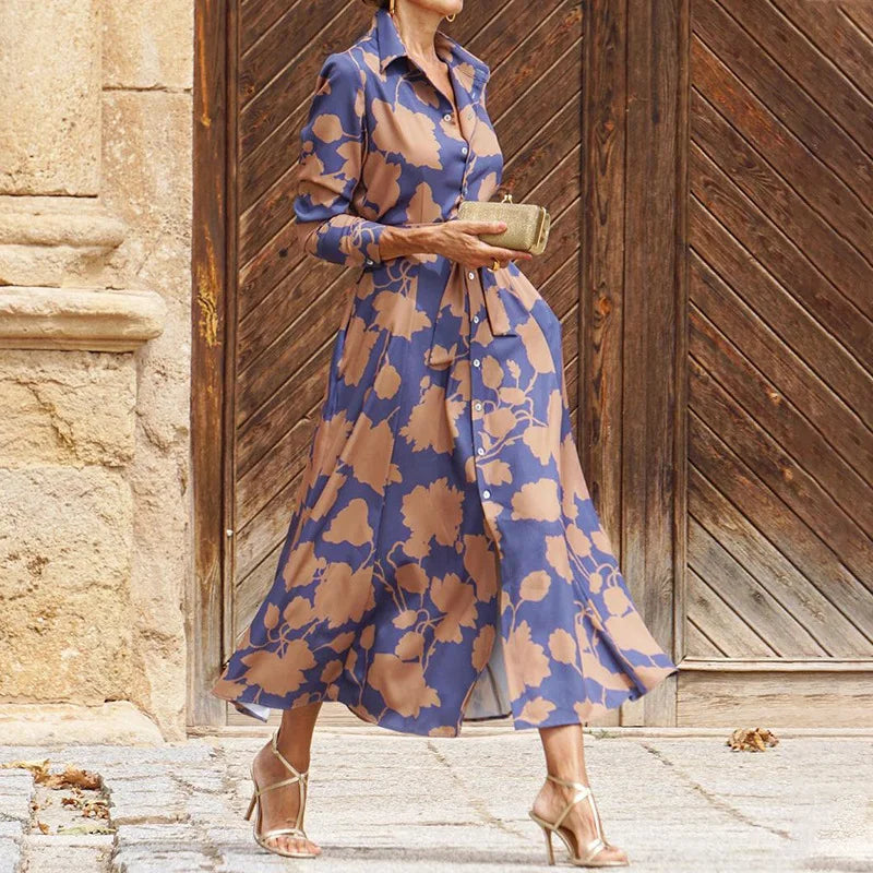 Verina™ | Elegant V-Neck Long Dress