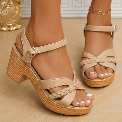 NORTHLINE STUDIO | BRAIDED STRAP PLATFORM SANDALS