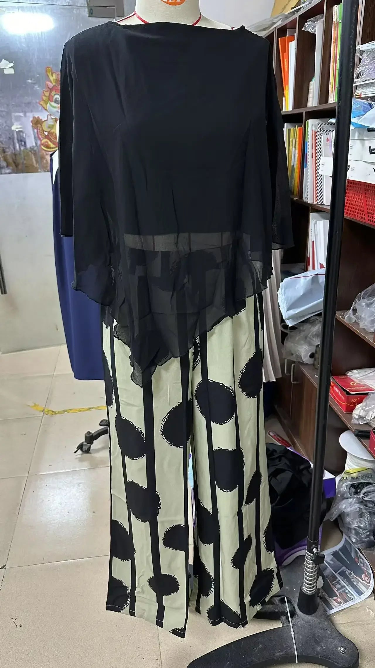 Natasha - Casual Irregular Top & Wide Leg Pants Set