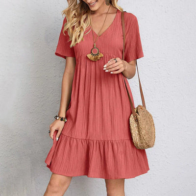 Hadley - Boho Chic Ruffle Hem Mini Dress