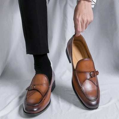 "Marco Bellini" Leather Buckle Loafers
