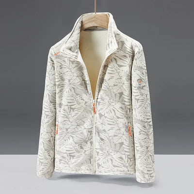Men’s Fleece Jacket – Standard Fit – High Collar – Zip Pockets – Embossed Texture