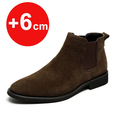Cesare Montavani Suede Elevator Chelsea Boots with Arch Support (Height Increase 6cm/8cm)