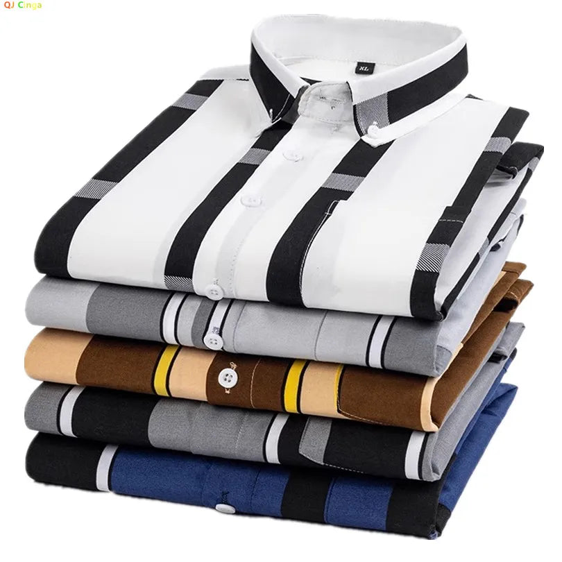 Vertasso – Men’s Bold Panel Stripe Shirt