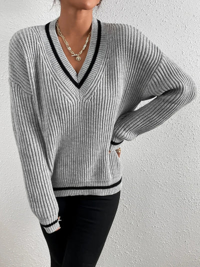 Marina | Striped Waffle Knit Sweater