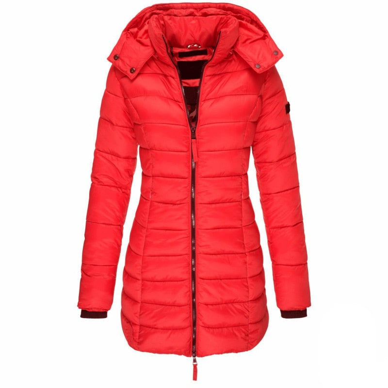 Avencea Women's Parka Coat | Long Jacket with Hood and Down Filling for Winter Luxury