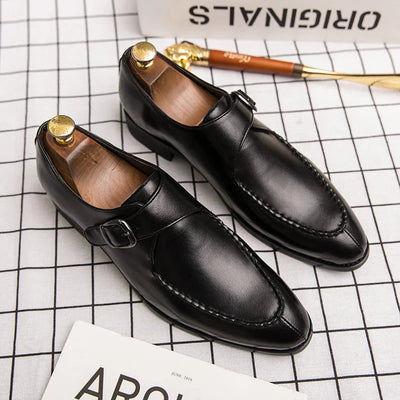 Damien Bellorini Classic Buckle Monk Strap Loafers