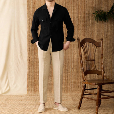 Men’s Collared Shirt – Classic Fit – Button Down – Chest Pockets – Cotton Blend