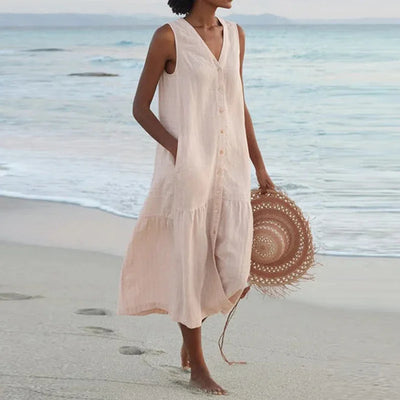Naomi | Sleeveless Button Summer Dress