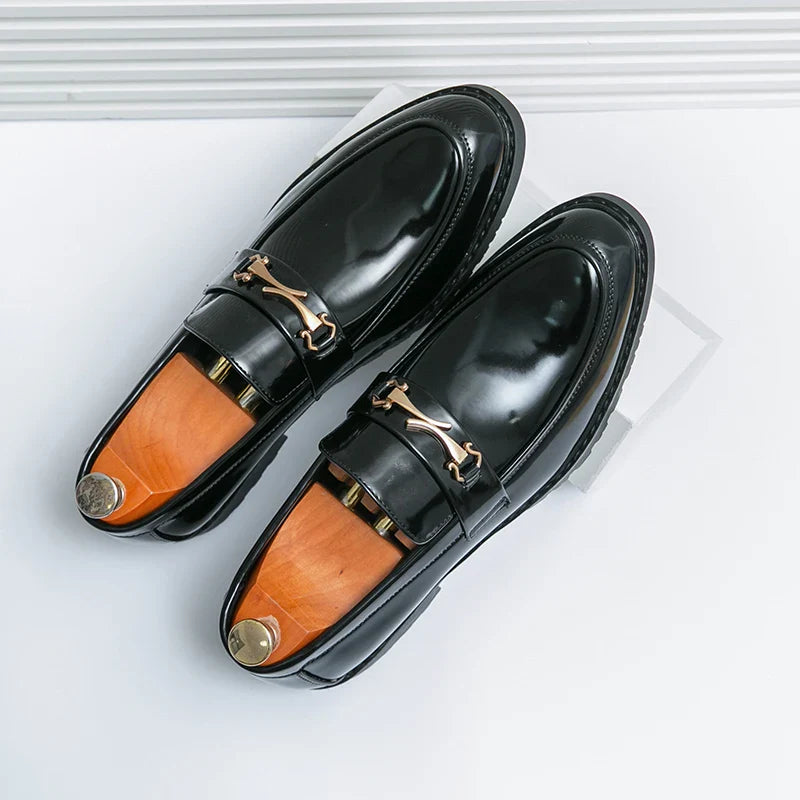 Claudio Ferrini Leather Horsebit Dress Loafers