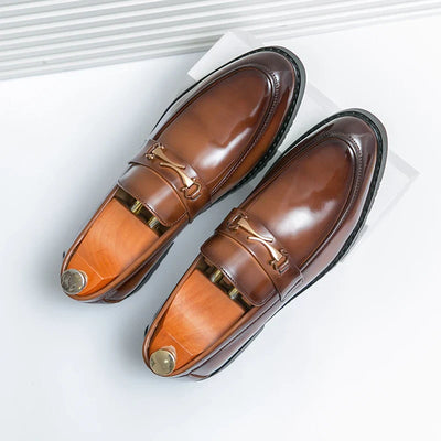 Claudio Ferrini Leather Horsebit Dress Loafers