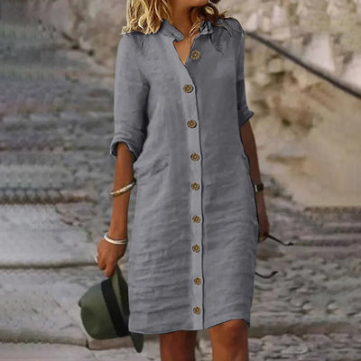 Hannika™ | Casual Midi Shirt Dress
