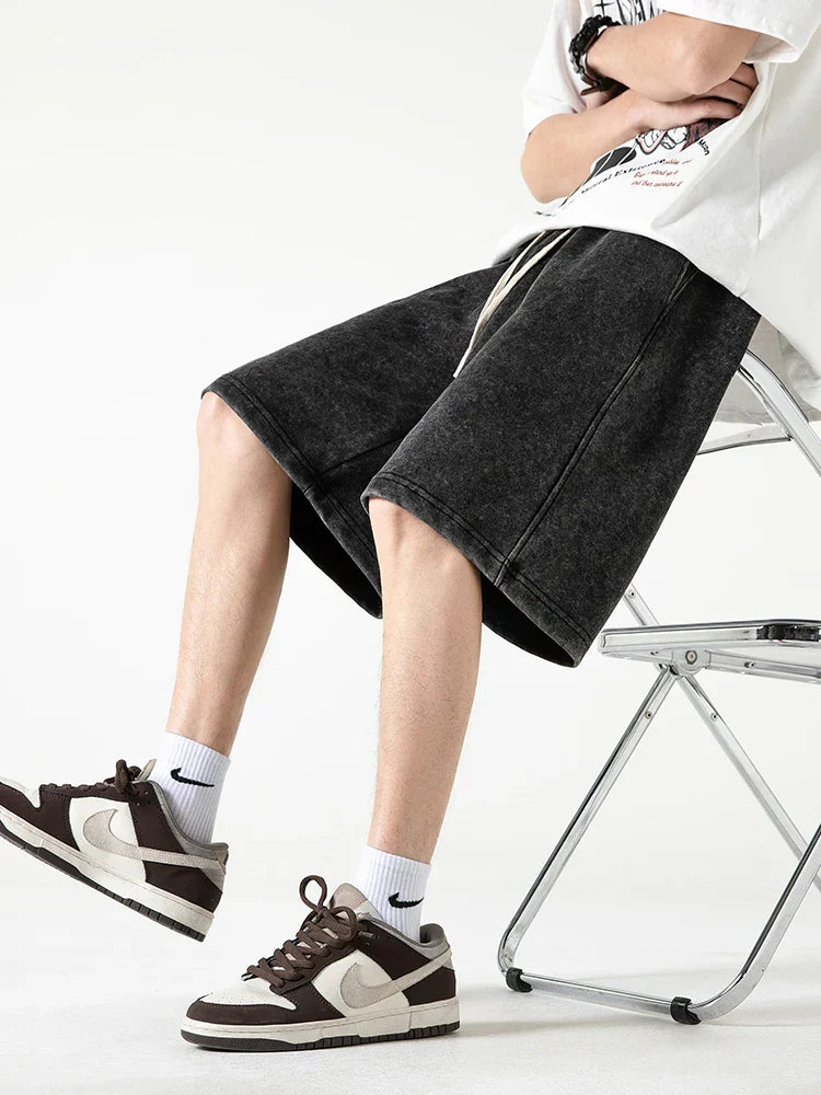 Men’s Casual Shorts – Relaxed Fit – Cotton Blend – Elastic Waist – Knee Length