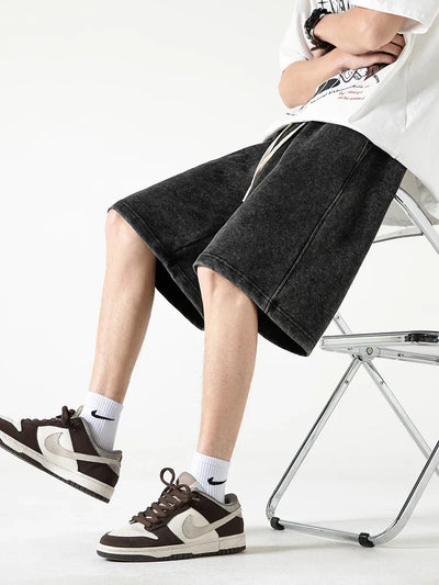 Men’s Casual Shorts – Relaxed Fit – Cotton Blend – Elastic Waist – Knee Length