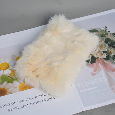 Women Real Fur Handmade Stretch Fur Scarf Knit Genuine Rex Rabbit Fur Headbands Girls Natural Fur Ring Cowl Snood Scarves Winter