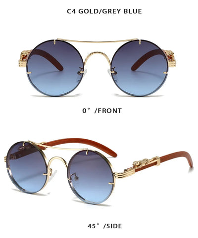 Nerio Tavolaro Vintage Round Baroque Sunglasses