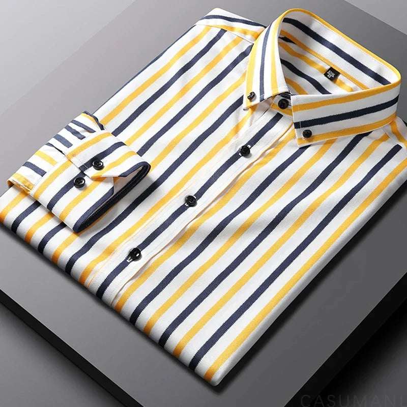 Stravino – Men’s Bold Stripe Dress Shirt