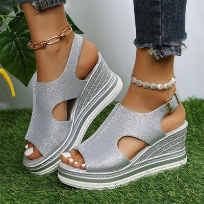 Avencea - Trendy wedge sandals with sparkling details