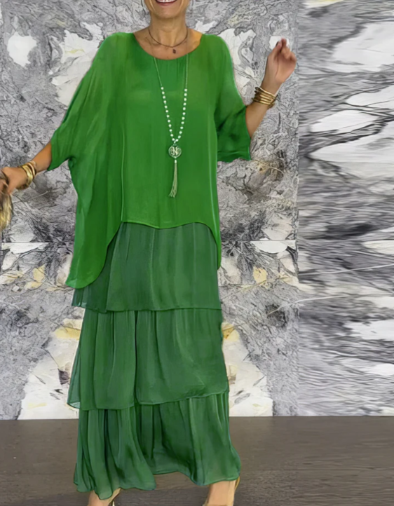 Leona™ | Loose Crew Neck Maxi Dress