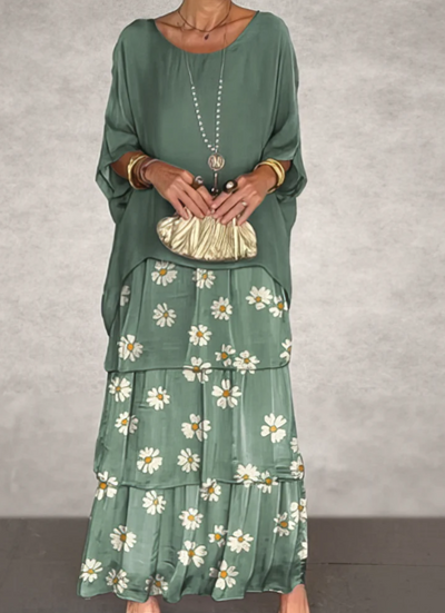 Caroline | Loose Round Neck Maxi Dress