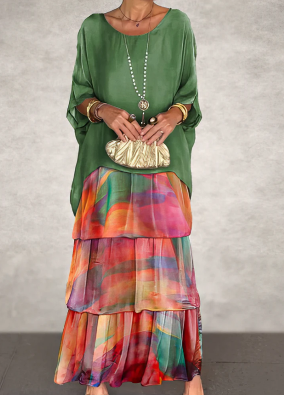 Leona™ | Loose Crew Neck Maxi Dress