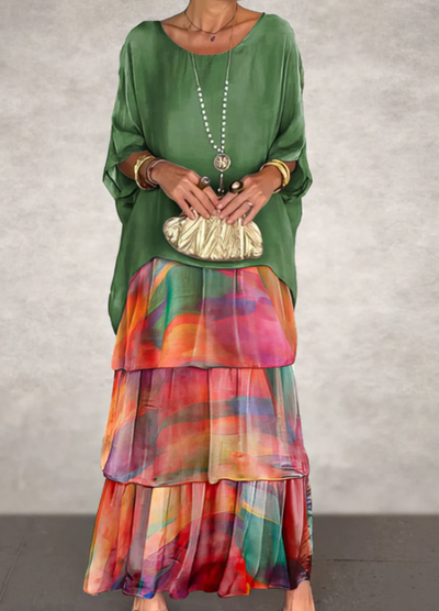 Leona™ | Loose Crew Neck Maxi Dress