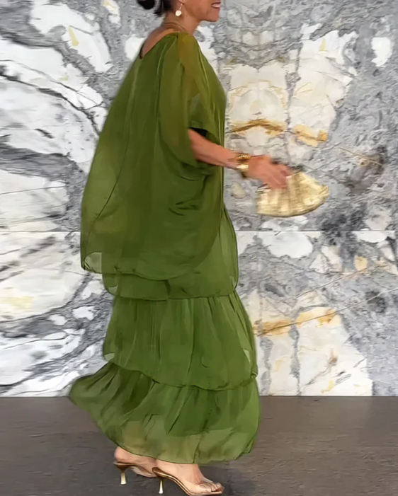 Leona™ | Loose Crew Neck Maxi Dress