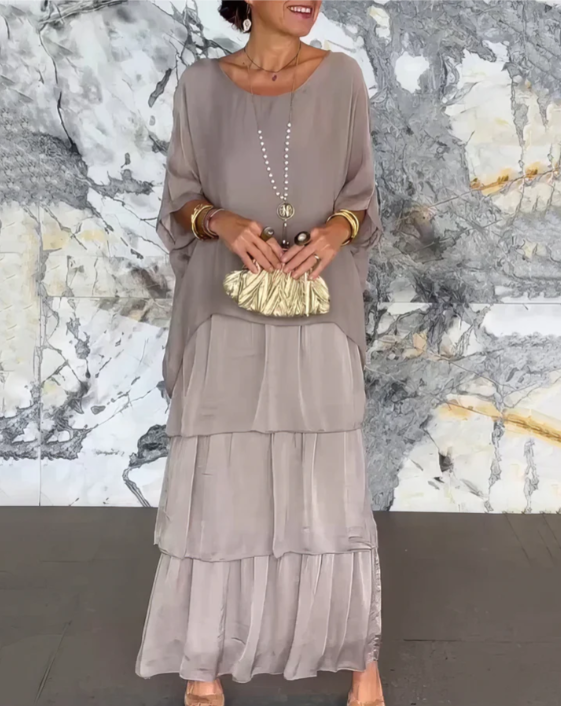 Leona™ | Loose Crew Neck Maxi Dress