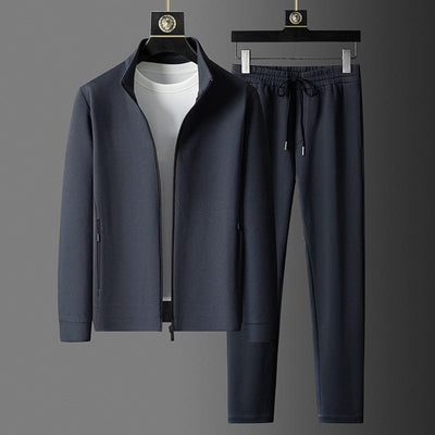 Men’s Two-Piece Tracksuit Set – Slim Fit Jacket – Tapered Joggers – Breathable Athleisure Wear
