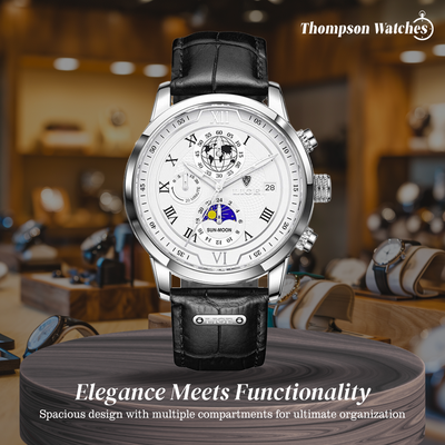 Liam | Celestial World-Time Leather Watch