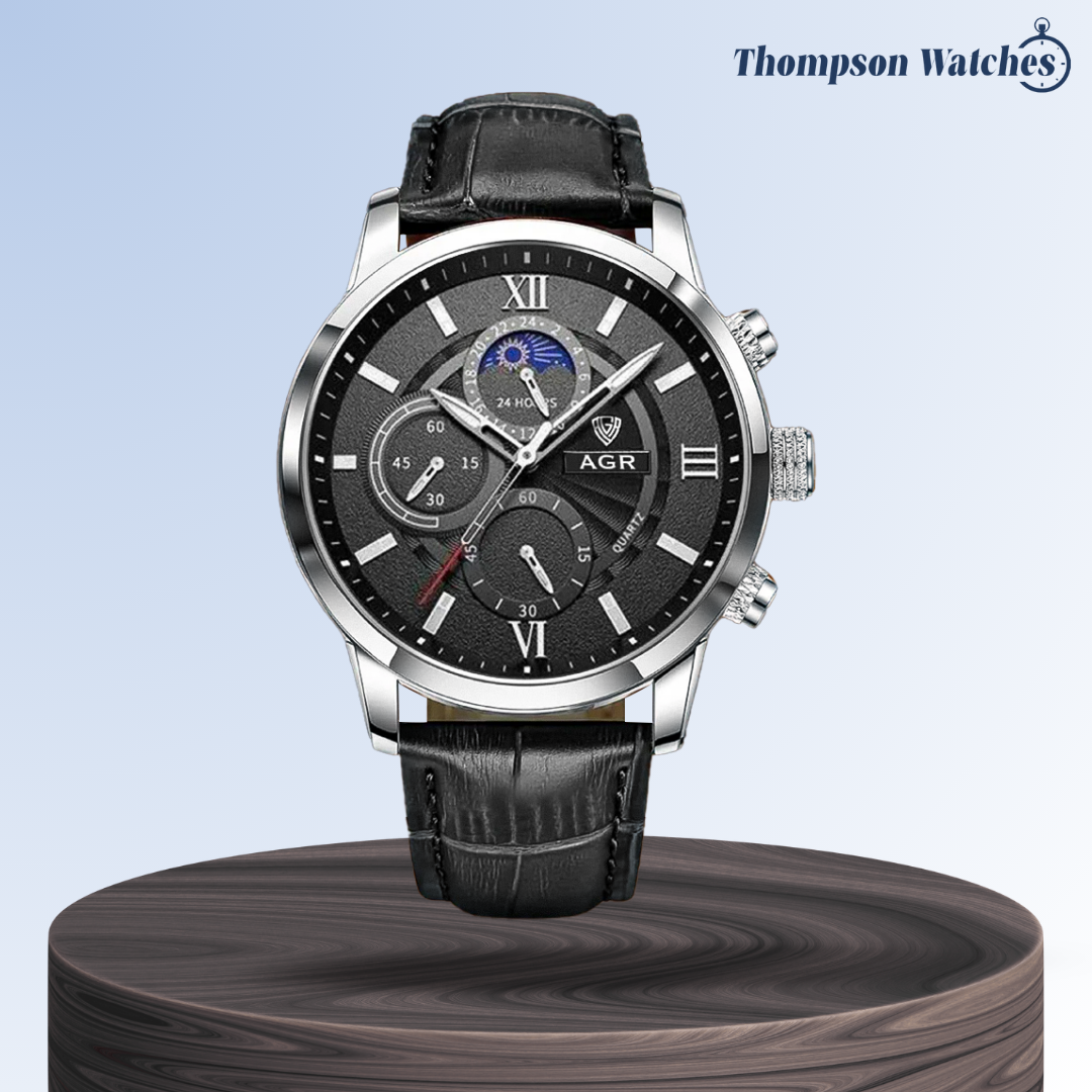 Ruben | Modern Moon Phase Leather Watch