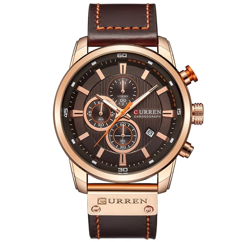 James - Elegant Quartz Watch with Leather Strap