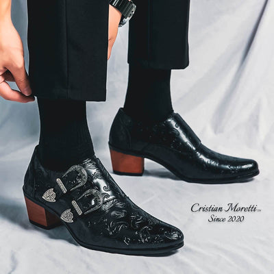 Carlo Mancini™ Double Buckle Leather Shoes