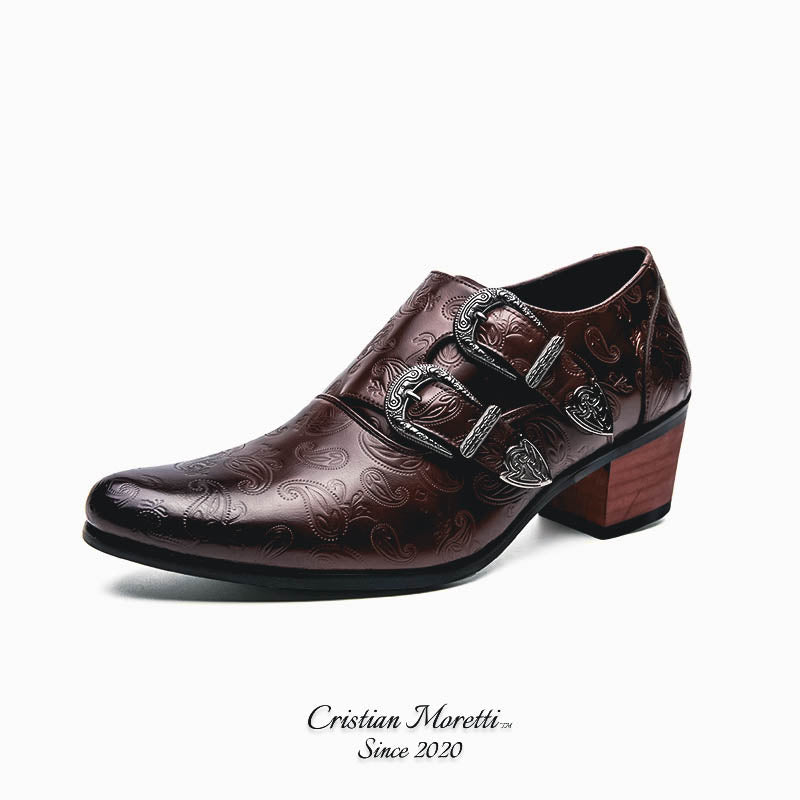 Carlo Mancini™ Double Buckle Leather Shoes