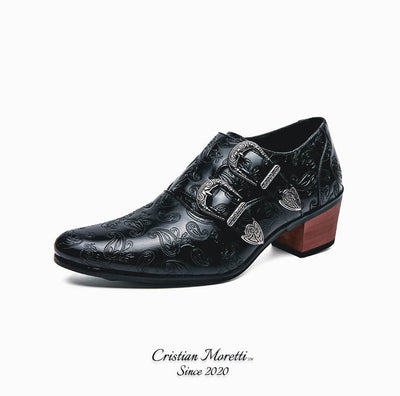 Carlo Mancini™ Double Buckle Leather Shoes