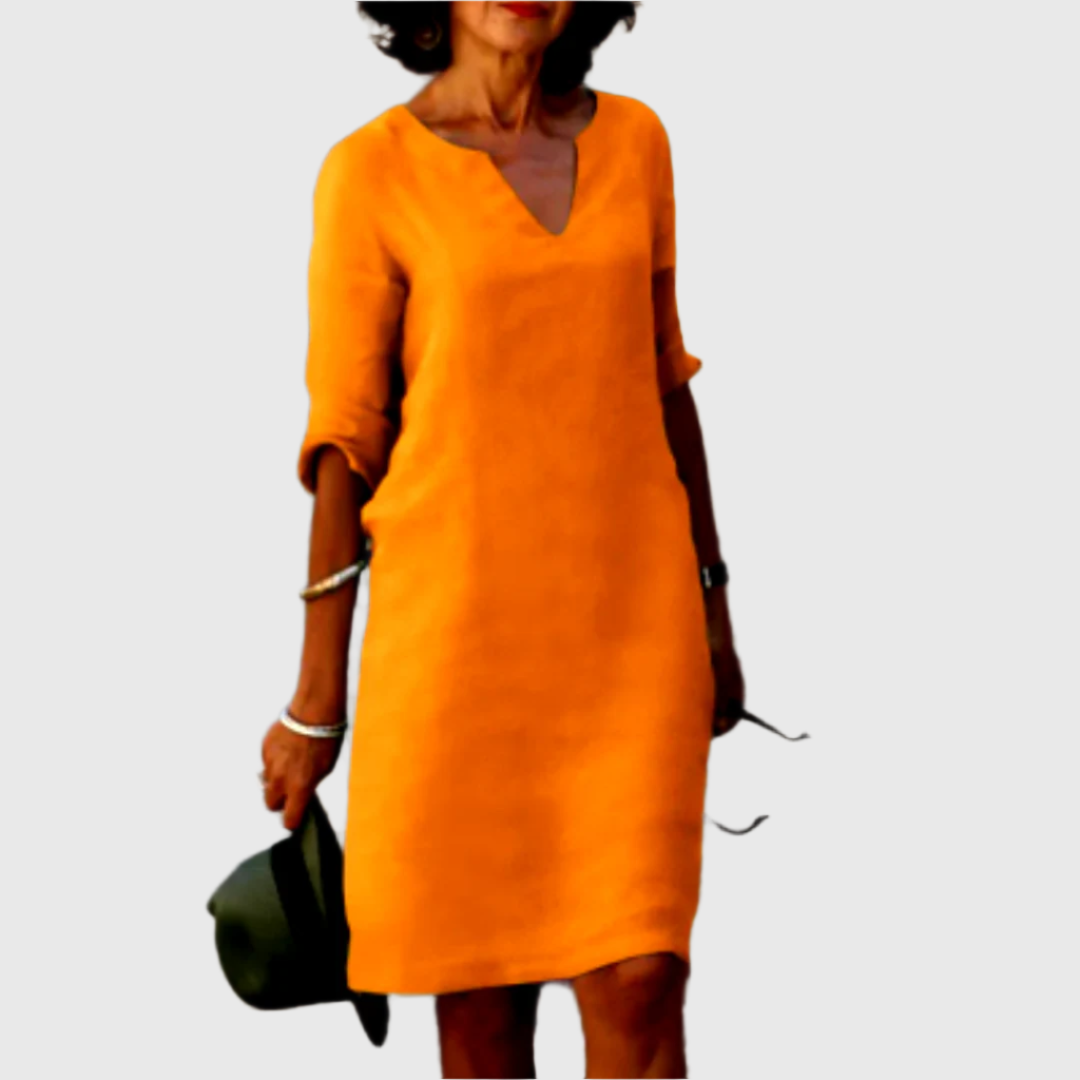 Diana | Teal Breeze V-Neck Shift Dress