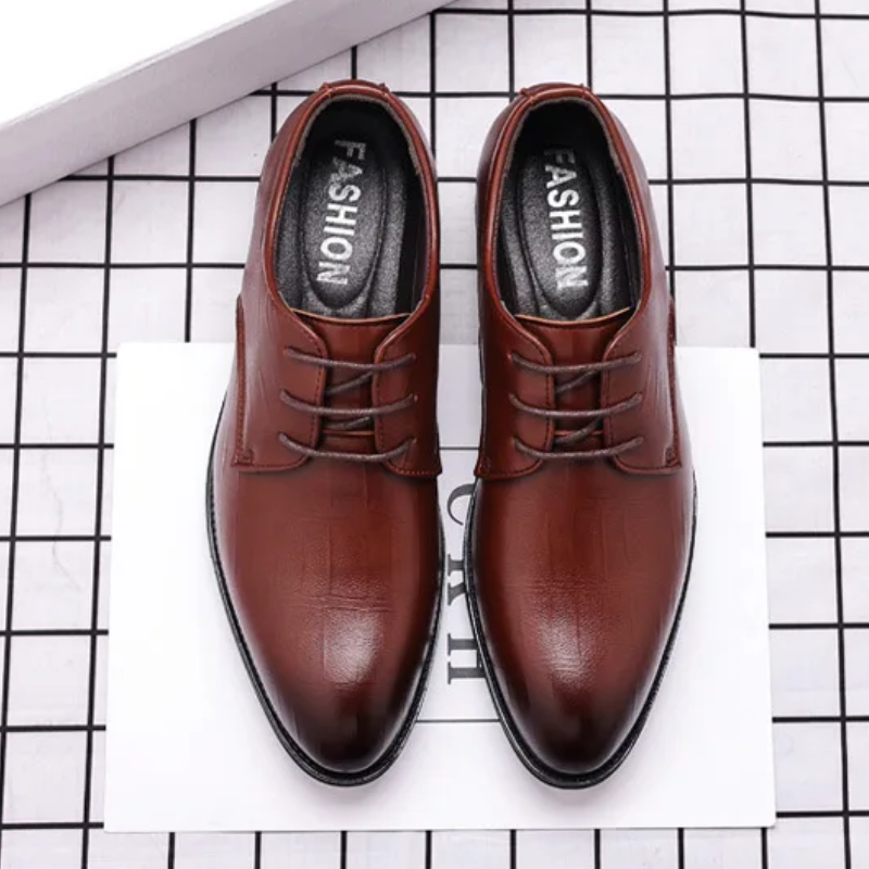 Maurizio Vellani Classic Pointed Oxford Leather Dress Orthopedic Shoes