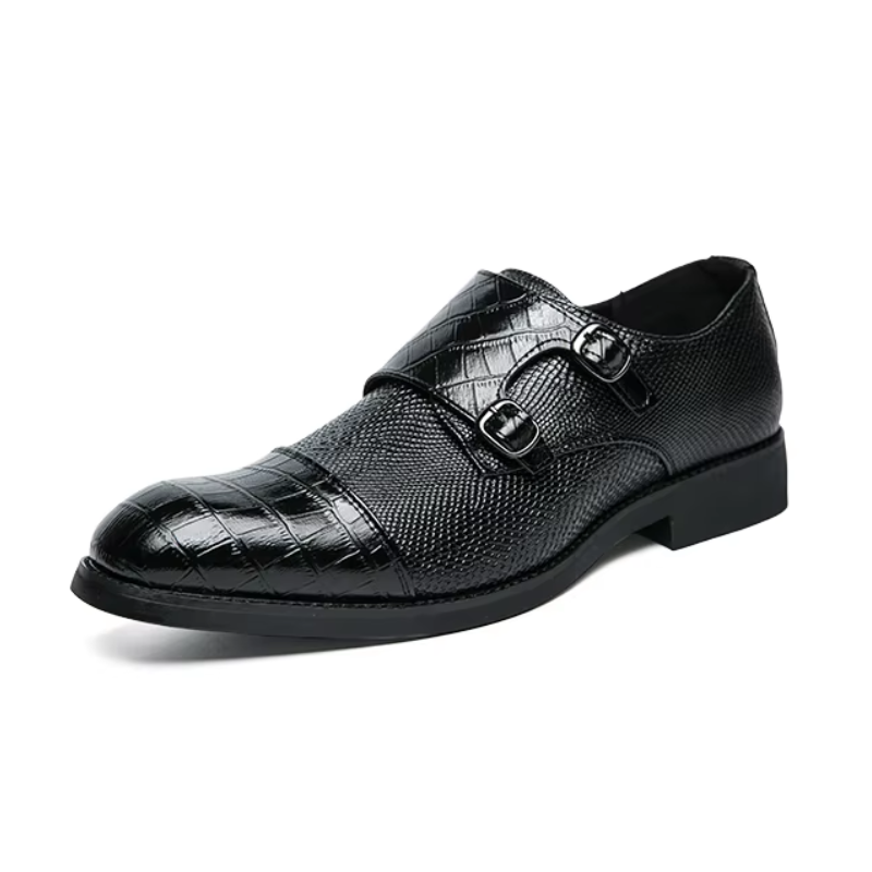 Baptiste Lamour Double Buckle Monk Strap Leather Shoes