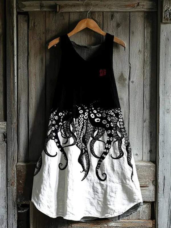 Kaia | Ocean Ink Tentacle Dress